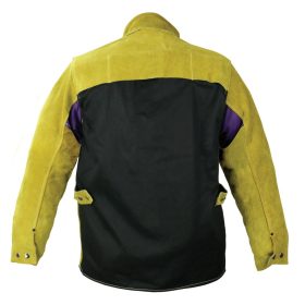   Panther hegesztőkabát, vastag, erősített kevlár varrás, hasított marha, sárga, méret: XL