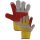 Panther dupla tenyérerősítésű rakodókesztyű sárga/piros, marhabőr, bélelt (10db/cs)