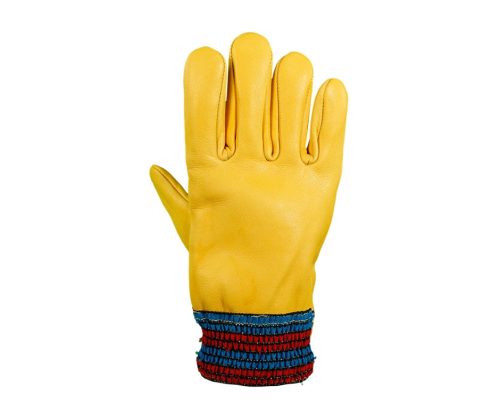 Kecskebőr kesztyű hideg-fagyos körülményekhez sárga 10-es