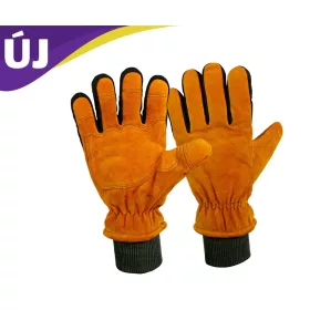   Panther Thermo, vágásálló hasított bőr kesztyű fekete/narancs 10-es