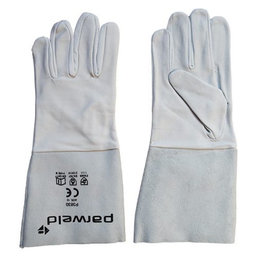 Parweld AWI kesztyű, bélelt, szürke/fehér, bárány-marhabőr (10 db/cs)