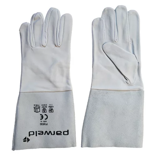 Parweld AWI kesztyű, bélelt, szürke/fehér, bárány-marhabőr (10 db/cs)