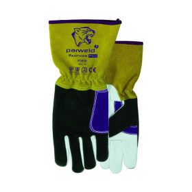   Panther-Pro AWI kesztyű, extraerős kecskebőr-marhabőr, 10-es sárga/fehér/lila/fekete (10 db/cs)