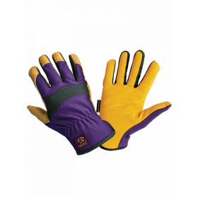   Panther sofőrkesztyű, légátersztő elasztikus kézhát, borjúbőr, 10-es, sárga/lila/fekete (10db/cs)