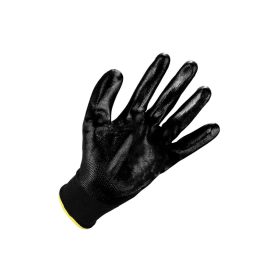 Grip poliészter kesztyű nitril bevonattal fekete 8-as