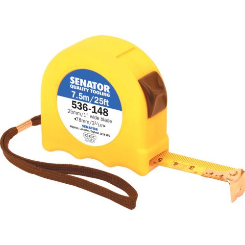 Senator - 7.5M/25' MÉRŐSZALAG HI-VIS MŰANYAG HÁZBAN
