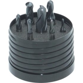   SwissTech - 7 DB-OS 3-12MM KÉTÉLŰ WELDON-SZÁRAS HSS-E-PM RÁDIUSZOS HOSSZLYUKMARÓ KÉSZLET PP BEVONATTAL