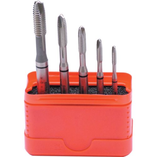 SwissTech - M3-M8 FEKETE GYŰRŰS HSS-CO EGYENES HORNYÚ TERELŐÉLES GÉPI MENETFÚRÓ KÉSZLET (5 DB-OS)