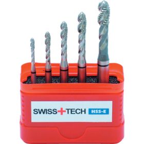   SwissTech - M3-M8 FEKETE GYŰRŰS HSS-E CSAVART HORNYÚ GÉPI MENETFÚRÓ KÉSZLET (5 DB-OS)
