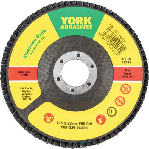 York - 127X22MM AL-OX LAMELLÁS CSISZOLÓTÁRCSA ÜVEGSZÁLAS TÁNYÉRON P80