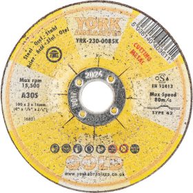 York Abrasives Gold - 100X3X16MM A30S DPC VÁGÓKORONG