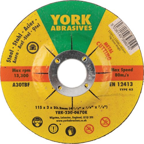 York - 115X3X22.23 A30TBF VÁGÓKORONG, T42