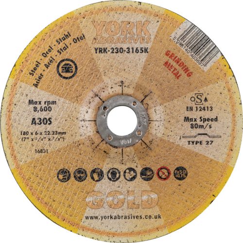 York Abrasives Gold - 180X6X22.23MM A30S DPC TISZTÍTÓKORONG