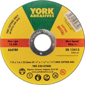 York - 115X1.6X22.23MM A60TBF INOX VÁGÓKORONG,T41