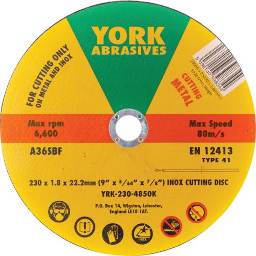 York - 230X1.8X22.23MM A36SBF INOX VÁGÓKORONG,T41