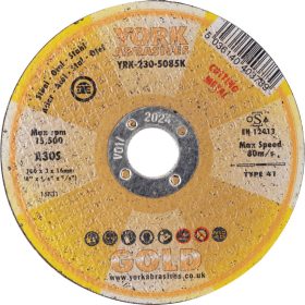 York Abrasives Gold - 100X3X16MM A30S LAPOS VÁGÓKORONG