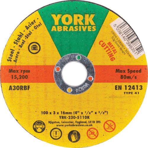 York - 100X3X16  A30RBF LAPOS VÁGÓKORONG T41
