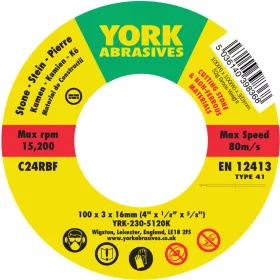 York - 100X3X16  C24RBF LAPOS VÁGÓKORONG T41