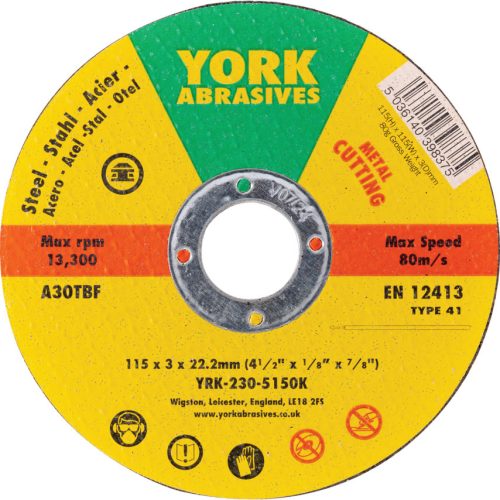 York - 115X3X22.23  A30TBF LAPOS VÁGÓKORONG T41