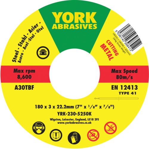 York - 180X3X22 .23 A30TBF LAPOS VÁGÓKORONG T41