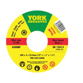 York - 300X3X22.23  A30RBF LAPOS VÁGÓKORONG T41