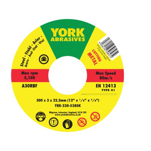 York - 300X3X22.23  A30RBF LAPOS VÁGÓKORONG T41