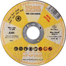 York Abrasives Gold - 115X3X22.23MM A30S LAPOS VÁGÓKORONG
