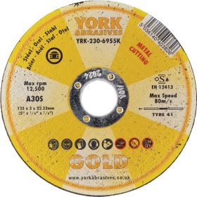 York Abrasives Gold - 125X3X22.23MM A30S LAPOS VÁGÓKORONG